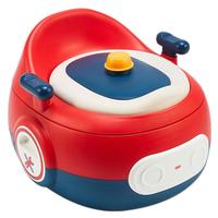 日康（rikang）儿童马桶坐便器坐便圈男女宝宝多功能便盆防溅座便器多功能三合一 热情红坐便器（PP硬垫）