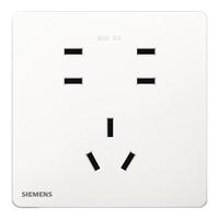 西门子(SIEMENS)开关插座面板 10A七孔插座 纤薄哑光 暗装插座 驭彩奶油白 一位超五类电脑