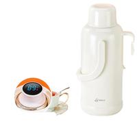 天喜（TIANXI）热水瓶暖壶宿舍大容量暖瓶开水瓶家用塑料外壳保温壶玻璃内胆 【智能显温款】白色3200ML