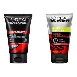 巴黎欧莱雅 欧莱雅（LOREAL）男士火山岩控油清痘洁面100ml*2  深层净化保湿净爽控油
