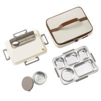 泰福高316L不锈钢饭盒中小便当盒儿童餐盘餐盒1.5L T5328