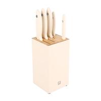双立人 刀具套装厨房刀具全套菜刀砍骨刀水果刀多用刀厨具6件套白色