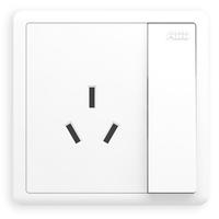 ABB 远致系列 一开16A三孔插座 明净白 单只装
