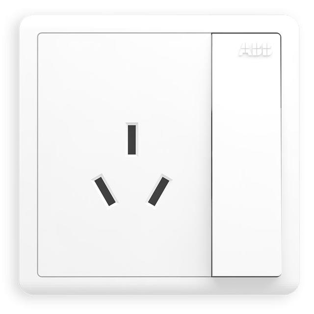 ABB 远致系列 一开16A三孔插座 明净白 单只装