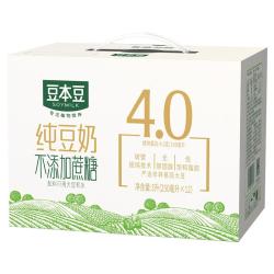 豆本豆 纯豆奶 250ml*12盒 4.0g植物蛋白无添加蔗糖饮料