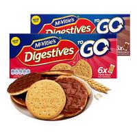 McVitie's 麦维他 全麦粗粮酥性消化饼干组合装 2口味 376.2g（原味176.4g+巧克力味199.8g）