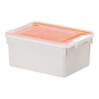 禧天龙 工具收纳箱 奶白色+橘红隔板 2个装