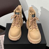 【4cm】百搭复古风马丁靴女25户外徒步登山靴工装风女靴
