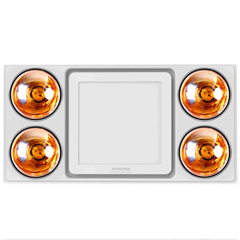 鸿雁集成吊顶灯暖浴霸排气扇照明三合一浴室卫生间灯泡取暖黄金泡B03