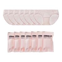 蕉内女士一次性内裤EO灭菌100%纯棉日抛免洗中腰抗菌透气三角裤7件装 暖白*7 L