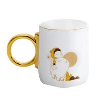 可米生活 白夜童话 陶瓷杯 350ml 描金白