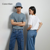 Calvin Klein Jeans夏季男女情侣中性印花休闲通勤ck纯棉宽松短袖T恤J325574 PN6-