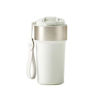 HOLOHOLO咖啡杯拿铁杯保温杯316不锈钢女士水杯男士500ML杯子女 316L内胆 500ml 月光白