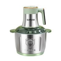 SUPUSR苏泊5升绞肉机家用 电动多功能绞馅机碎肉机不锈钢料理机打肉搅拌婴儿辅食机肉馅蒜蓉机绞馅机 【金绿】 3L 大容量+2套刀 【行业热销】