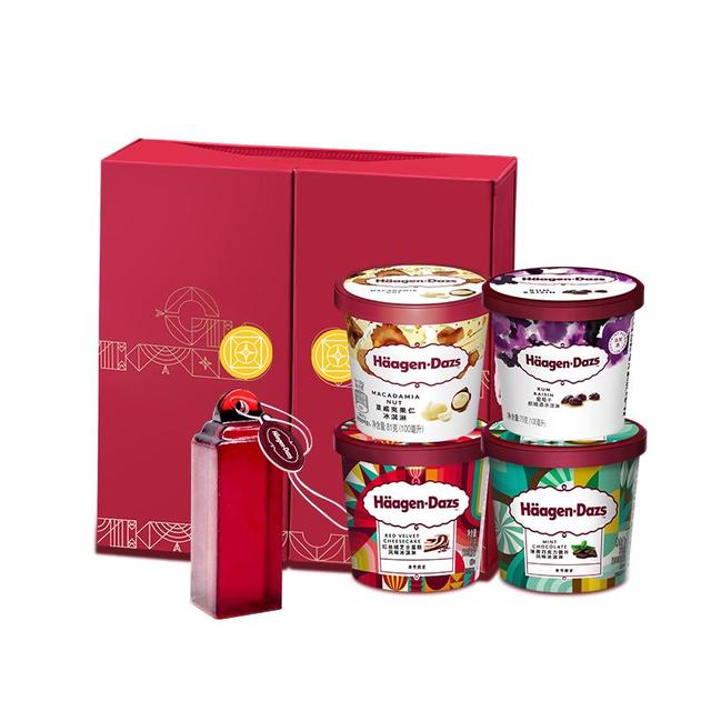 哈根达斯 雪泥冰淇淋（金桔*3/芒果味*3/草莓味*3/蓝莓葡萄*3）共12只 900g