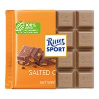 瑞特斯波德瑞特滋（RITTER SPORT）盐味焦糖夹心牛奶巧克力100g 休闲零食  德国原产