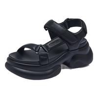 骆驼(CAMEL)运动凉鞋女户外增高厚底凉鞋休闲沙滩鞋 L24M577653黑色 37