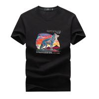 七匹狼短袖T恤男士凉感冰爽狼文化印花圆领半袖上衣男装打底衫 170/L 2920本白