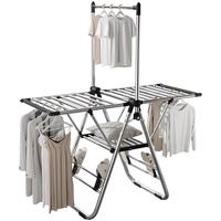 美丽雅晾衣架落地翼型不锈钢可折叠阳台室内户外庭院用晒被子挂衣服衣帽