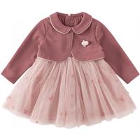 戴维贝拉(DAVE&BELLA)公主裙女童连衣裙儿童衣服洋气女宝宝网纱裙女孩裙子秋装童裙 粉色 110cm(高100-110cm)