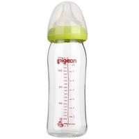 Pigeon 贝亲 经典自然实感系列 AA70 玻璃奶瓶 240ml 绿色 3月+