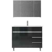 镱朗（YILANG）304不锈钢浴室柜组合 现代简约洗脸盆漱台一体陶瓷盆落地防水防潮 一代智能镜（镜子款）120cm