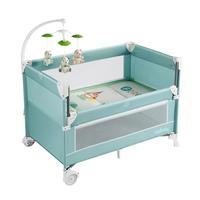 COOLBABY酷豆丁婴儿床可移动0-3岁多功能拼接床可折叠03 【基础款】裸床+折叠床垫+置物篮