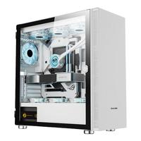 长城 阿基米德KM9 PRO台式电脑大机箱EATX侧透360水冷台式机主机箱 白色+极光ARGB风扇(4正3反)