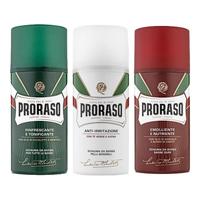 PRORASO 博拉索 男士剃须泡沫套装 (凉感薄荷系列桉树薄荷剃须泡沫300ml+滋润檀香系列檀香乳木果剃须泡沫300ml+绿茶抗敏系列燕麦绿茶剃须泡沫300ml)