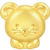 周生生黄金转运珠 文化祝福十二生肖足金串珠定价生肖鼠93691C不含绳