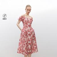 【伞摆显瘦飘逸】2025夏季甜美印花A字中长裙吊带高级感连衣裙女