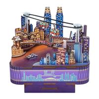 同趣重庆时代拼装八音盒手工长江国际积木立体拼图玩具毕业季 重庆时代【末闻花名】长江国际