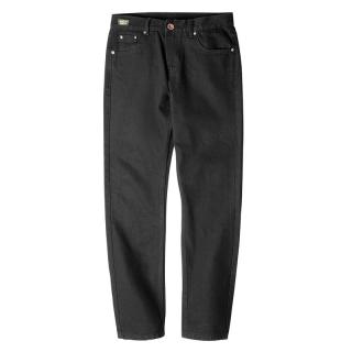 马登 工装 复古黑色直筒牛仔裤修身硬汉水洗丹宁中腰裤子男春季百搭 黑色 （避免与浅色衣物混洗） 33