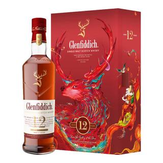 格兰菲迪（GLENFIDDICH）天使雪莉12年单一麦威士忌洋酒礼盒700ml蛇年礼盒