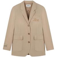 西服小熊2024款老钱风法国麻西装外套亚麻混纺轻盈女装