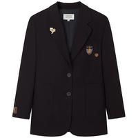 小熊女装格雷系穿搭学院风复古休闲西装外套