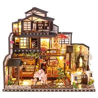 我の屋 diy小屋日式大型古镇别墅 古都望月+工具+模胶4+遥控灯+音乐