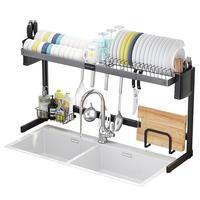 诗诺雅 厨房水槽置物架碗架沥水架不锈钢家用碗筷碗碟收纳架水池用品大全 单层(水槽60-85cm)全套配件