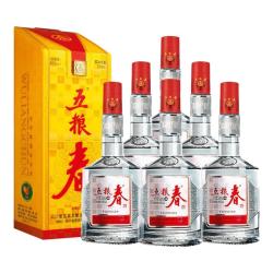 五粮春 五粮液股份浓香型白酒 四川宜宾粮食酒 45度 500mL 6瓶 整箱装（含礼袋）