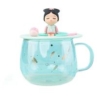 故宫文创 双层玻璃杯 16*15cm 鱼戏夏荷