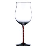 格娜斯 黑领结水晶红酒杯套装家用高脚杯勃艮第大号红杆高档奢华醒酒器酒具 黑领结红杆水晶杯840ml 2只装
