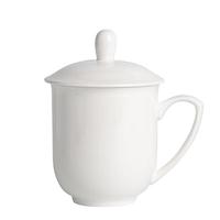 京东京造 杯子 【纯白骨瓷】可会议杯办公杯带盖茶杯360ML  10个装 【带盖】纯白骨瓷茶杯10个装