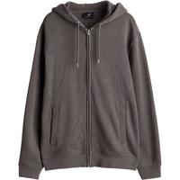H&M2024秋季男装女装休闲百搭简约标准版型拉链连帽衫0852614 深灰色 XL 180/116