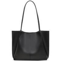 千百度 C.BANNER牛皮包包女包大包托特包大容量单肩通勤新年 【黑色】高档小众品牌百搭时尚