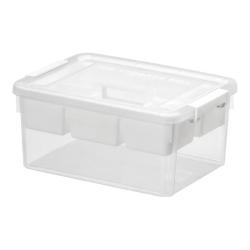 禧天龙 大号双层工具箱 奶白箱+橘红隔板 2个装