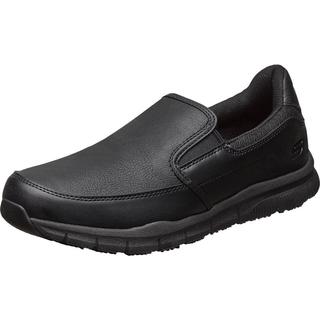 SKECHERS 斯凯奇 WORK系列 男士休闲皮鞋 77157 黑色 40