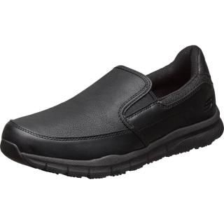 SKECHERS 斯凯奇 WORK系列 男士休闲皮鞋 77157 黑色 40