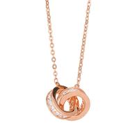 CHOW TAI SENG 周大生 S1PC0792 双环95银镀金项链 40cm