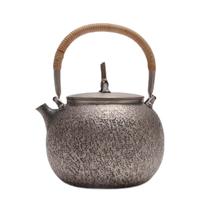 藏六造 银壶鱼子纹日本纯手工纯银烧水壶家用茶具纯银999煮水煮茶银壶 小号鱼子纹银壶 460ml