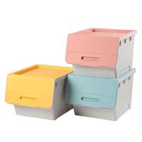 Maryya 美丽雅 斜口收纳箱大号 厨房客厅车载翻盖收纳柜三色42L 3个